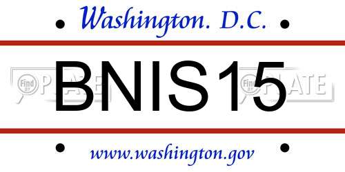 BNIS15 District Of Columbia License Plate