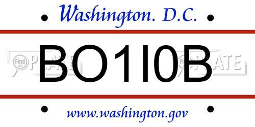 BO1I0B District Of Columbia License Plate