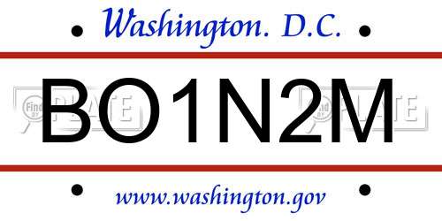 BO1N2M District Of Columbia License Plate
