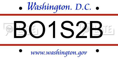 BO1S2B District Of Columbia License Plate