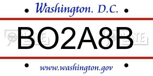 BO2A8B District Of Columbia License Plate
