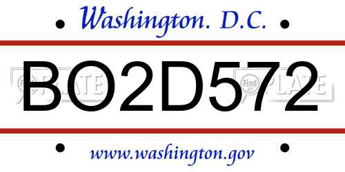 BO2D572 District Of Columbia License Plate