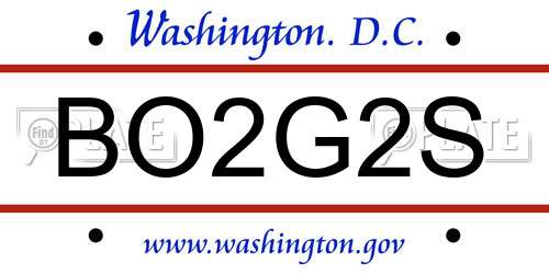 BO2G2S District Of Columbia License Plate