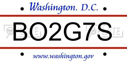 BO2G7S District Of Columbia License Plate