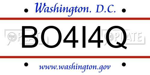 BO4I4Q District Of Columbia License Plate