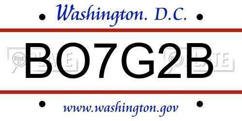 BO7G2B District Of Columbia License Plate