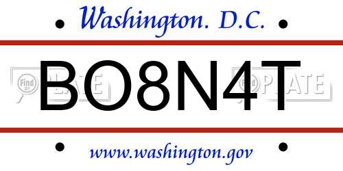 BO8N4T District Of Columbia License Plate