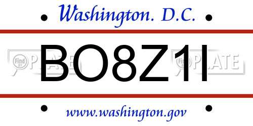 BO8Z1I District Of Columbia License Plate