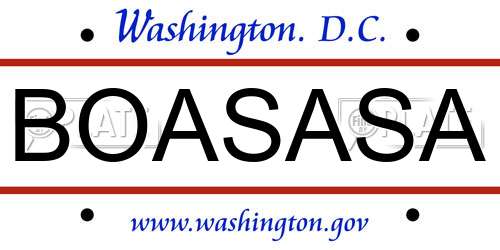 BOASASA District Of Columbia License Plate