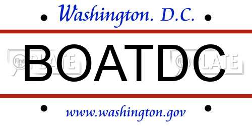 BOATDC District Of Columbia License Plate