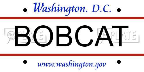 BOBCAT District Of Columbia License Plate