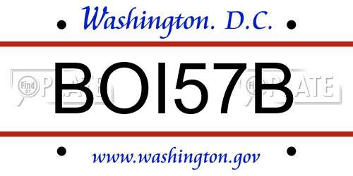 BOI57B District Of Columbia License Plate