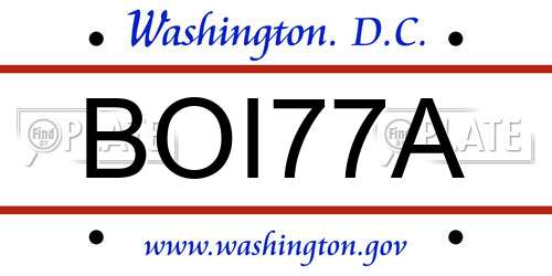 BOI77A District Of Columbia License Plate