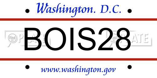 BOIS28 District Of Columbia License Plate