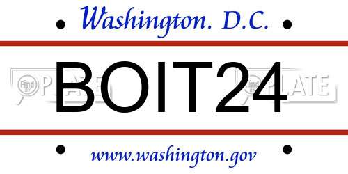 BOIT24 District Of Columbia License Plate