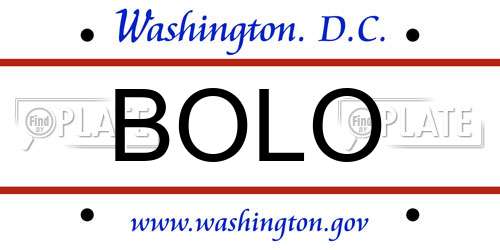 BOLO District Of Columbia License Plate