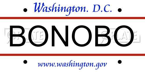 BONOBO District Of Columbia License Plate