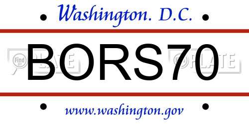 BORS70 District Of Columbia License Plate