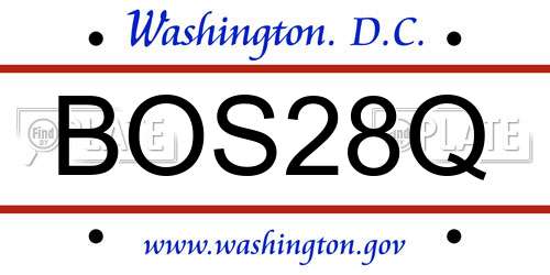 BOS28Q District Of Columbia License Plate