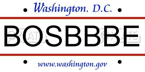 BOSBBBE District Of Columbia License Plate