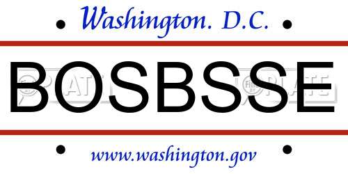 BOSBSSE District Of Columbia License Plate