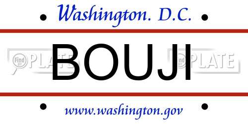 BOUJI District Of Columbia License Plate