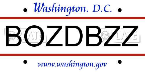 BOZDBZZ District Of Columbia License Plate