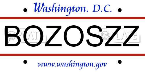BOZOSZZ District Of Columbia License Plate