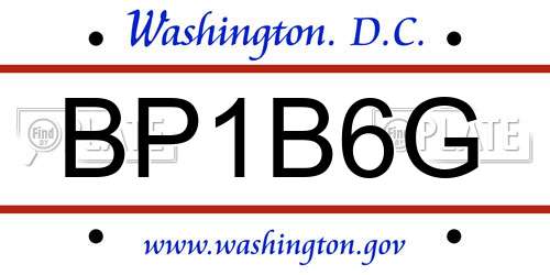 BP1B6G District Of Columbia License Plate