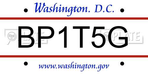 BP1T5G District Of Columbia License Plate