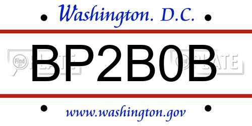 BP2B0B District Of Columbia License Plate