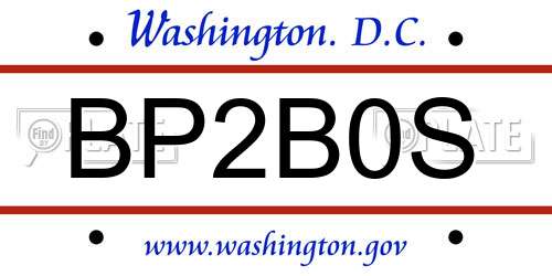 BP2B0S District Of Columbia License Plate