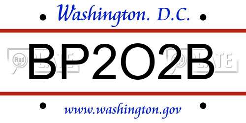 BP2O2B District Of Columbia License Plate