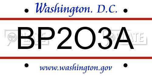 BP2O3A District Of Columbia License Plate