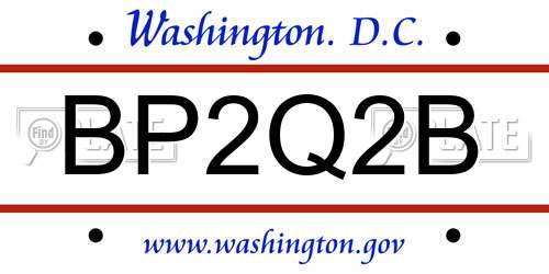 BP2Q2B District Of Columbia License Plate