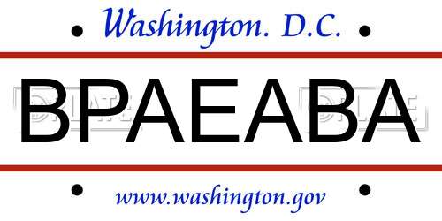 BPAEABA District Of Columbia License Plate