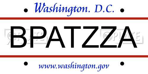 BPATZZA District Of Columbia License Plate