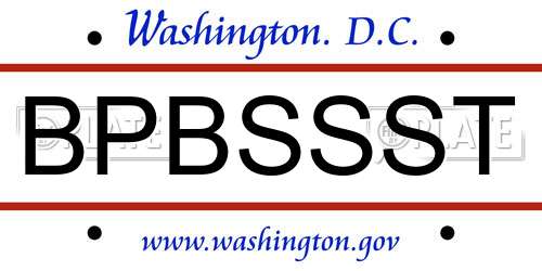 BPBSSST District Of Columbia License Plate