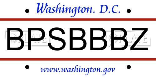 BPSBBBZ District Of Columbia License Plate
