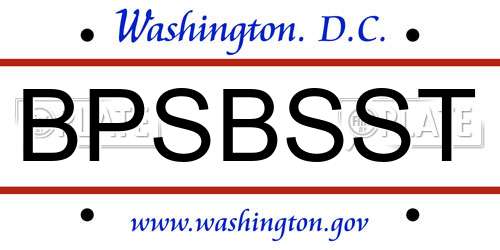BPSBSST District Of Columbia License Plate