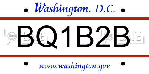 BQ1B2B District Of Columbia License Plate