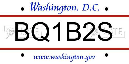 BQ1B2S District Of Columbia License Plate