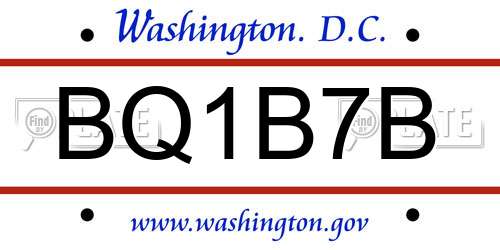 BQ1B7B District Of Columbia License Plate