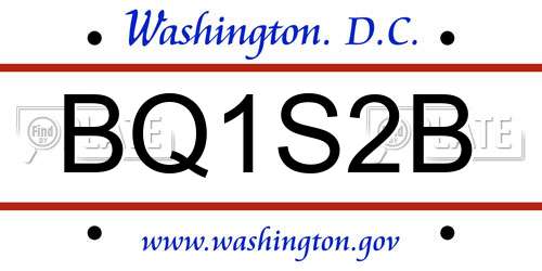 BQ1S2B District Of Columbia License Plate