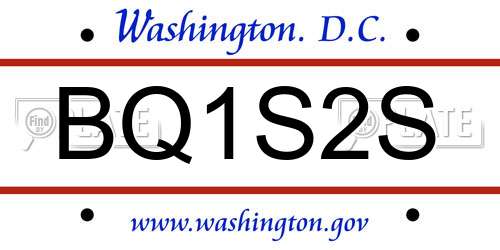 BQ1S2S District Of Columbia License Plate