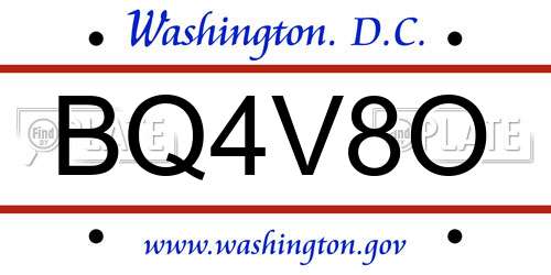 BQ4V8O District Of Columbia License Plate