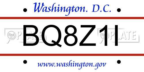 BQ8Z1I District Of Columbia License Plate
