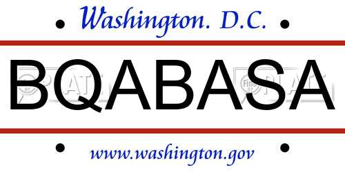 BQABASA District Of Columbia License Plate