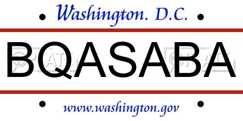 BQASABA District Of Columbia License Plate