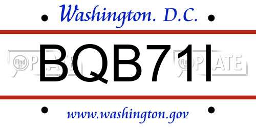 BQB71I District Of Columbia License Plate